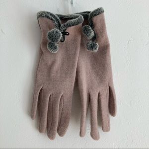 Powder Grey Wool Blend Dressy Gloves Small